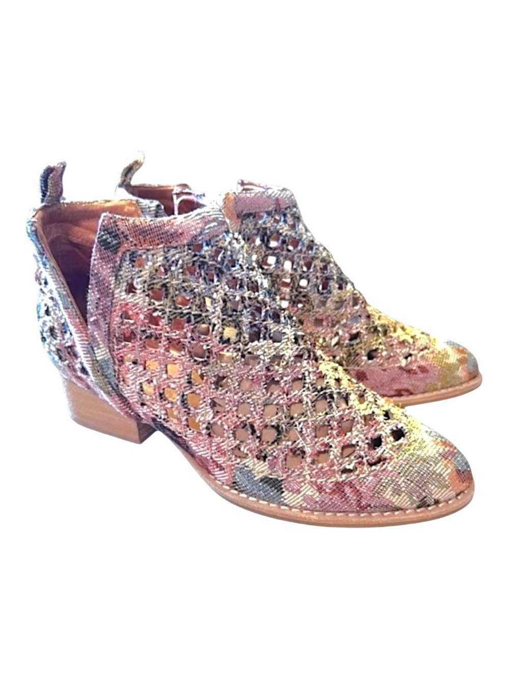 Jeffrey Campbell Natural Floral Print Taggart Ankle Boots